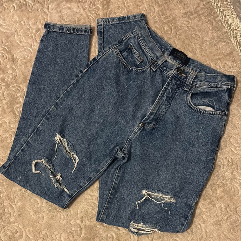 Versace Blue Distressed Jeans